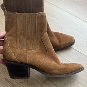 Tan Suede Western Booties 9